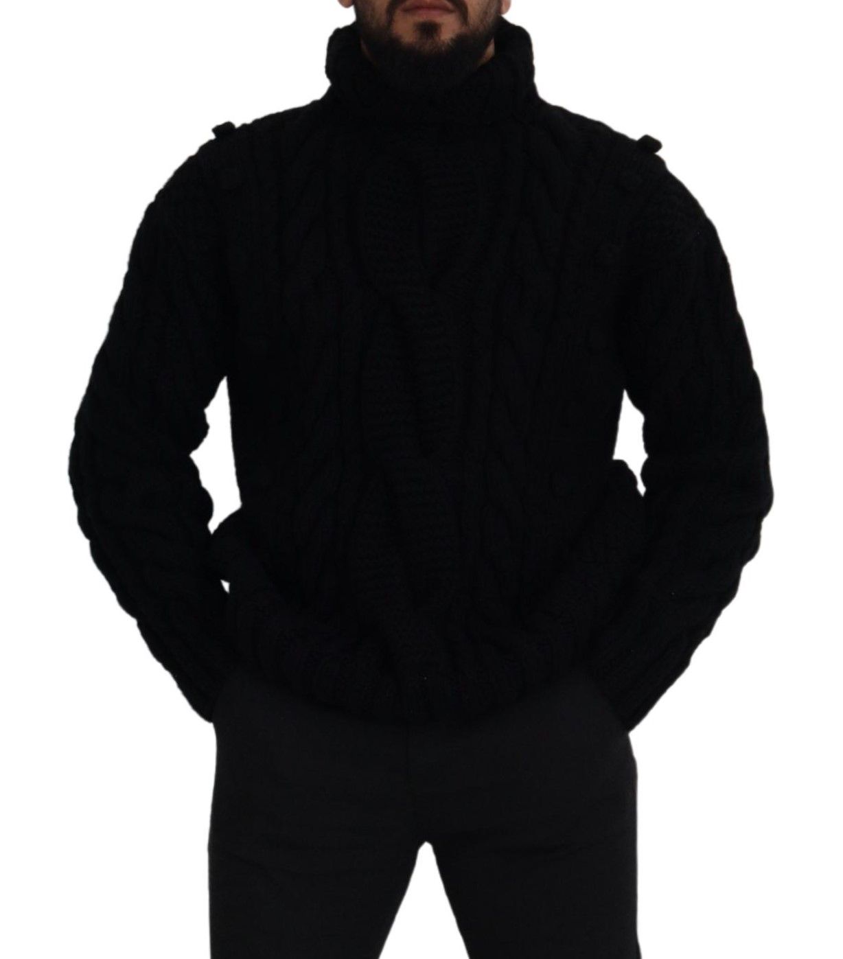 Schwarzer Kaschmir-Rollkragenpullover