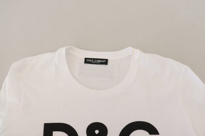 Weißes DG Logo bedrucktes kurzärmeliges Top
