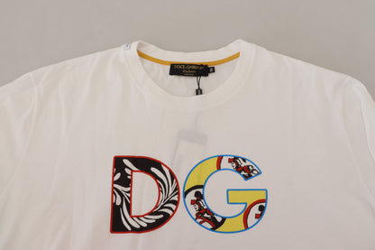 Weißes Carretto Baumwoll-T-Shirt mit kurzen Ärmeln