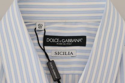 Blau gestreiftes SICILIA Herren Langarmhemd
