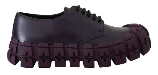 Lila Leder Traktor Lace Up Sneakers Schuhe