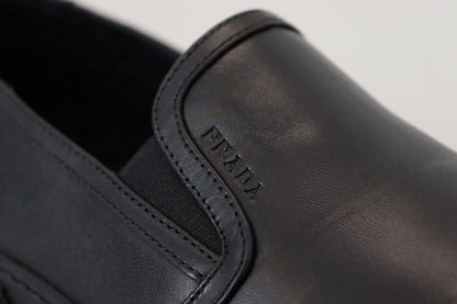 Schwarzer Stratus Leder Slip On Low Top Sneaker Schuhe