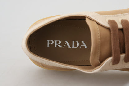 Braun Gabardine Bicol Low Top Turnschuhe Schuhe
