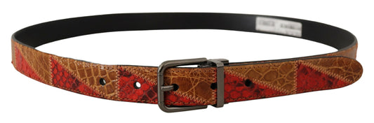 Multicolor Exotische Vintage Chrom Schnalle Gürtel