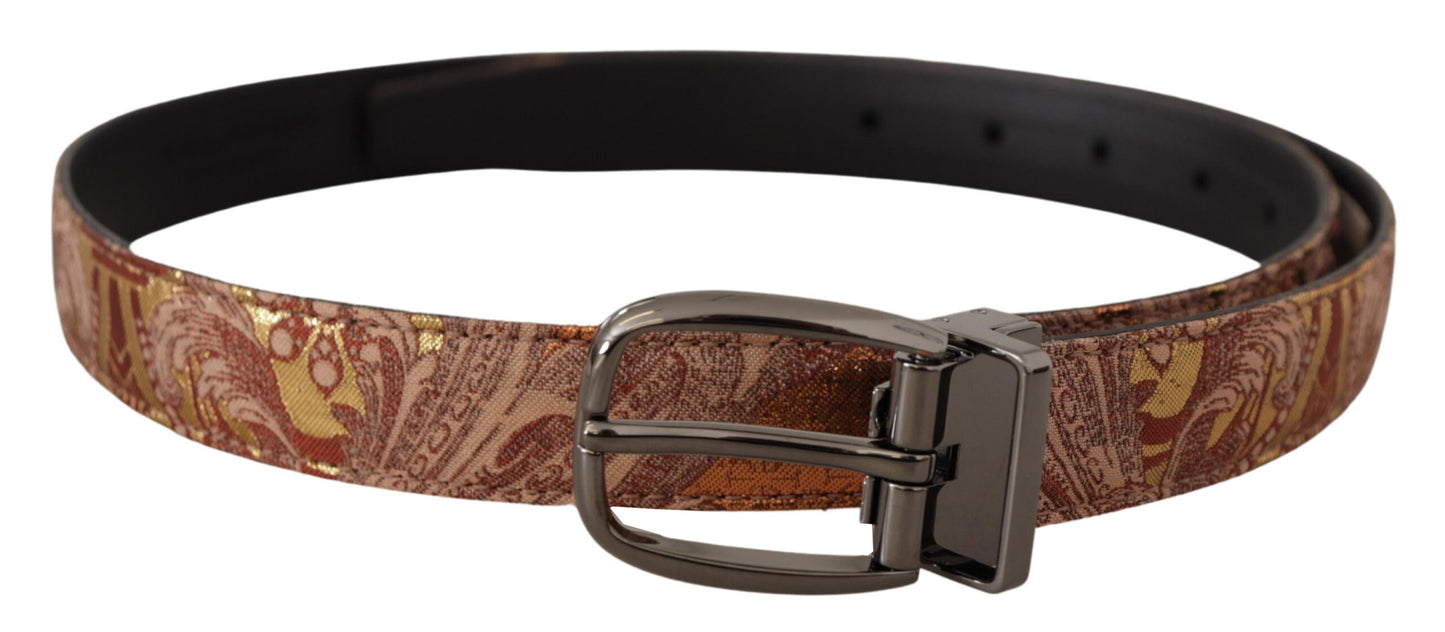 Multicolor geprägter Ledergürtel mit schwarzer Metallschnalle