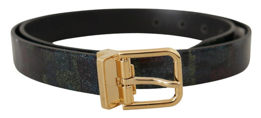 Multicolor Leder Goldton Metall Vernice Gürtel