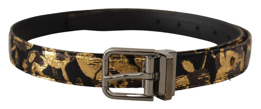 Multicolor Jacquard Leder Logo Metallschnalle Gürtel
