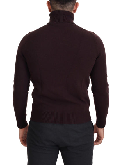 Pullover mit Rollkragen aus brauner Wolle