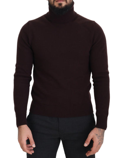 Pullover mit Rollkragen aus brauner Wolle