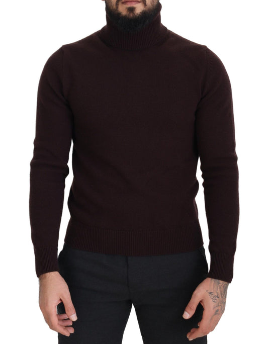Pullover mit Rollkragen aus brauner Wolle