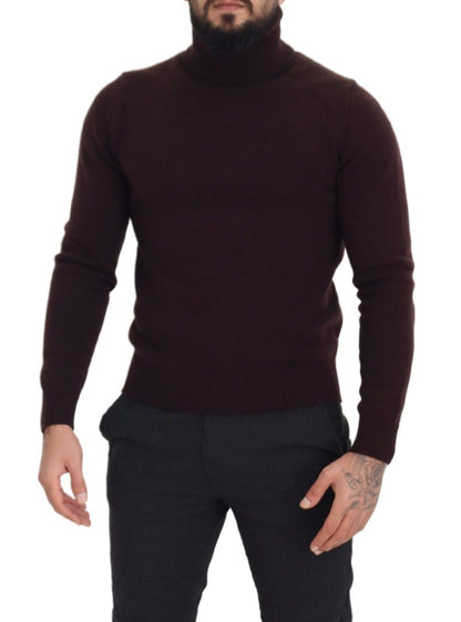 Pullover mit Rollkragen aus brauner Wolle