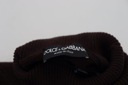 Pullover mit Rollkragen aus brauner Wolle