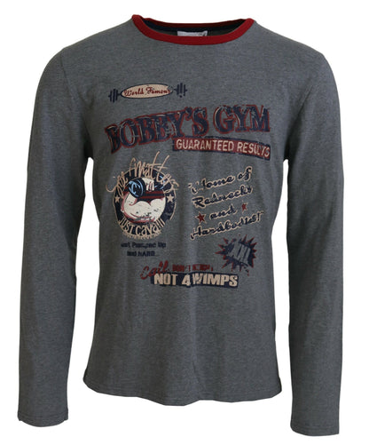 Graues Baumwolle bedruckt Männer Casual Pullover T-Shirt
