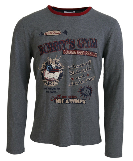 Graues Baumwolle bedruckt Männer Casual Pullover T-Shirt