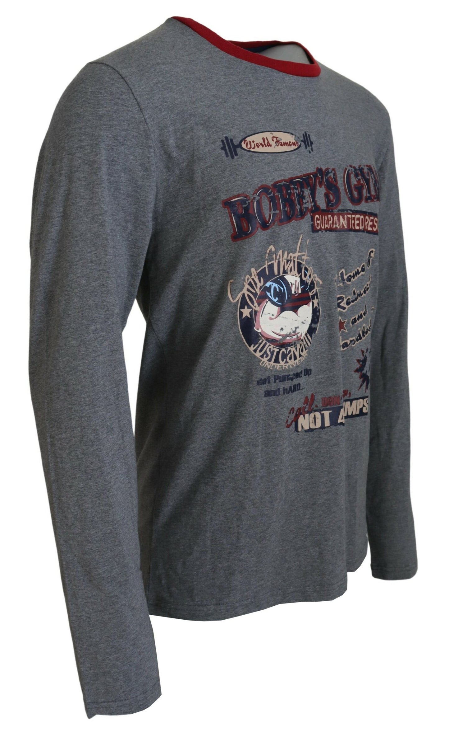 Graues Baumwolle bedruckt Männer Casual Pullover T-Shirt