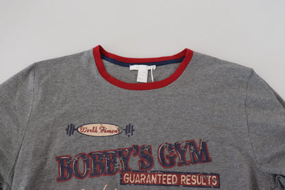 Graues Baumwolle bedruckt Männer Casual Pullover T-Shirt