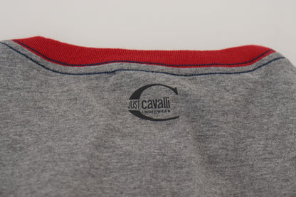 Graues Baumwolle bedruckt Männer Casual Pullover T-Shirt