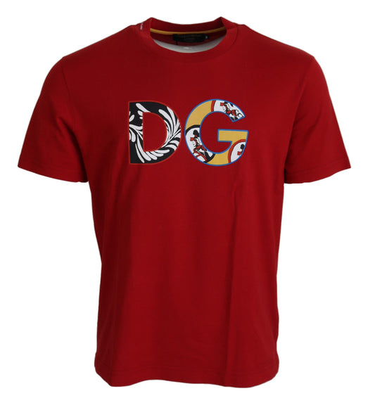 Rotes DG Logo Crewneck Top Exklusives T-Shirt