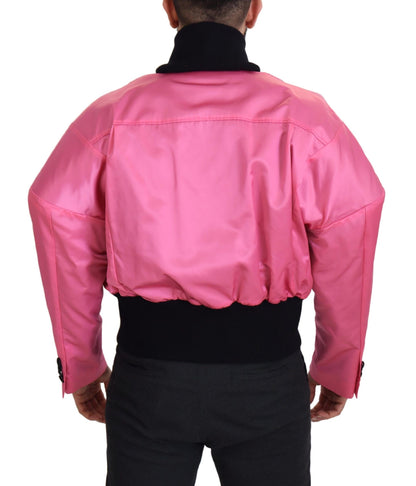 Nylon Rosa Männer Bomberjacke mit Reißverschluss