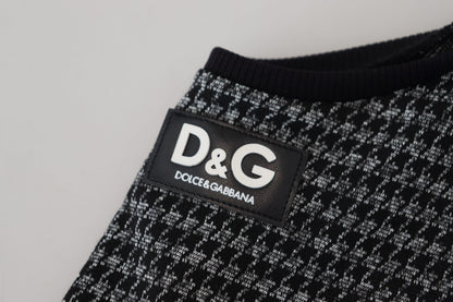 Schwarz kariertes ärmelloses Herren Casual T-Shirt