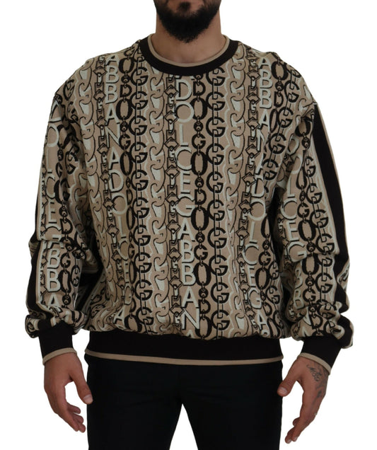 Beige Logo Mania Pullover aus Baumwolle