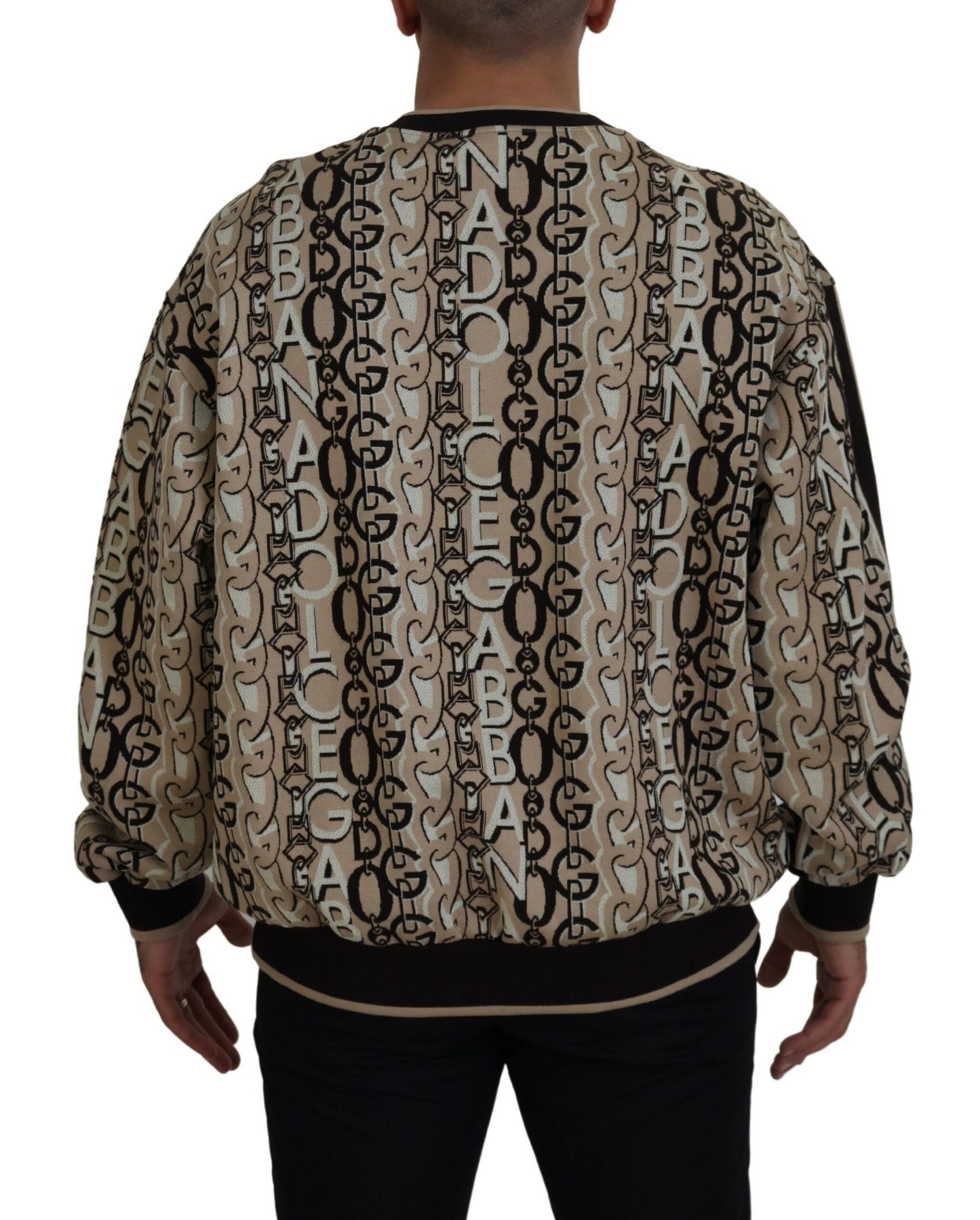 Beige Logo Mania Pullover aus Baumwolle
