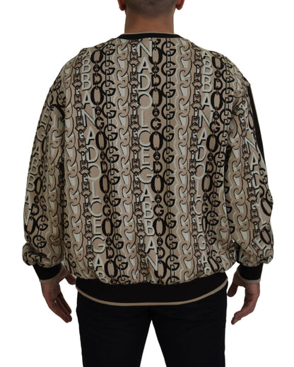 Beige Logo Mania Pullover aus Baumwolle