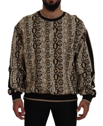 Beige Logo Mania Pullover aus Baumwolle