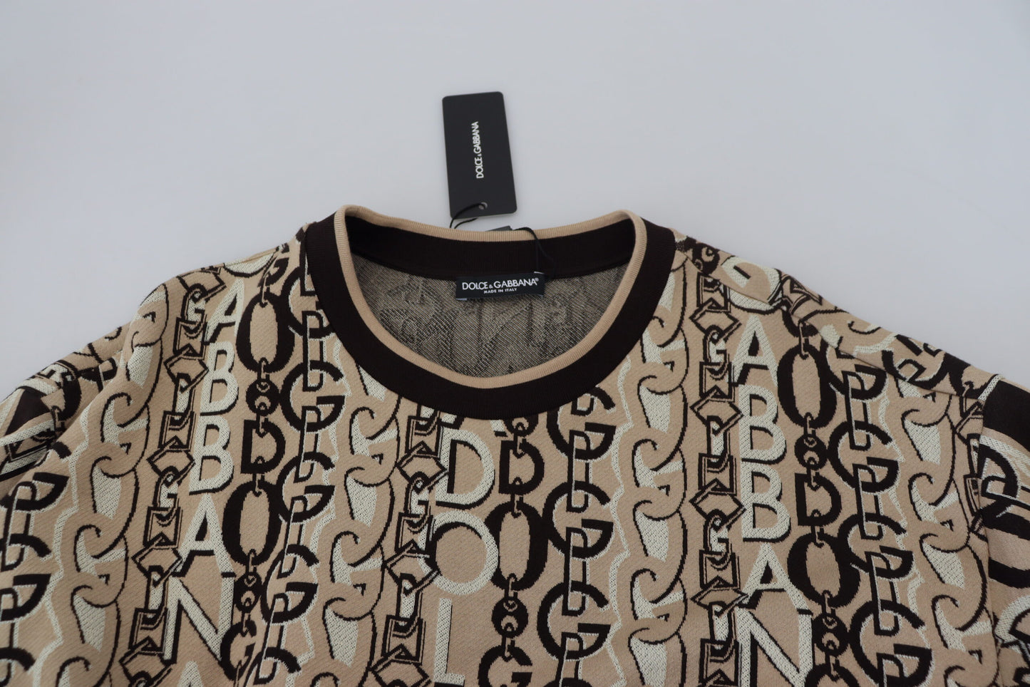 Beige Logo Mania Pullover aus Baumwolle