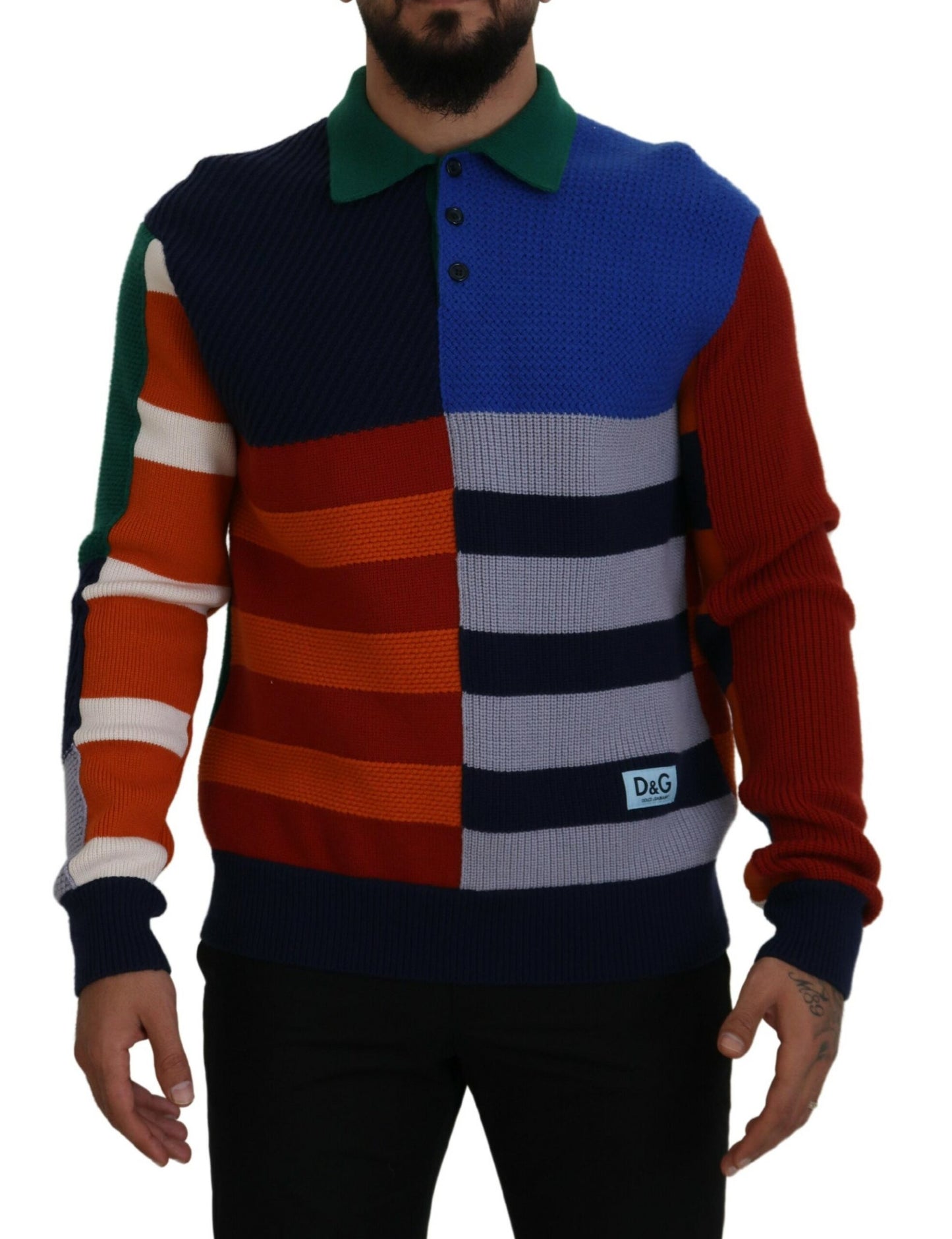 Mehrfarbig gestreifter Pullover aus Wolle