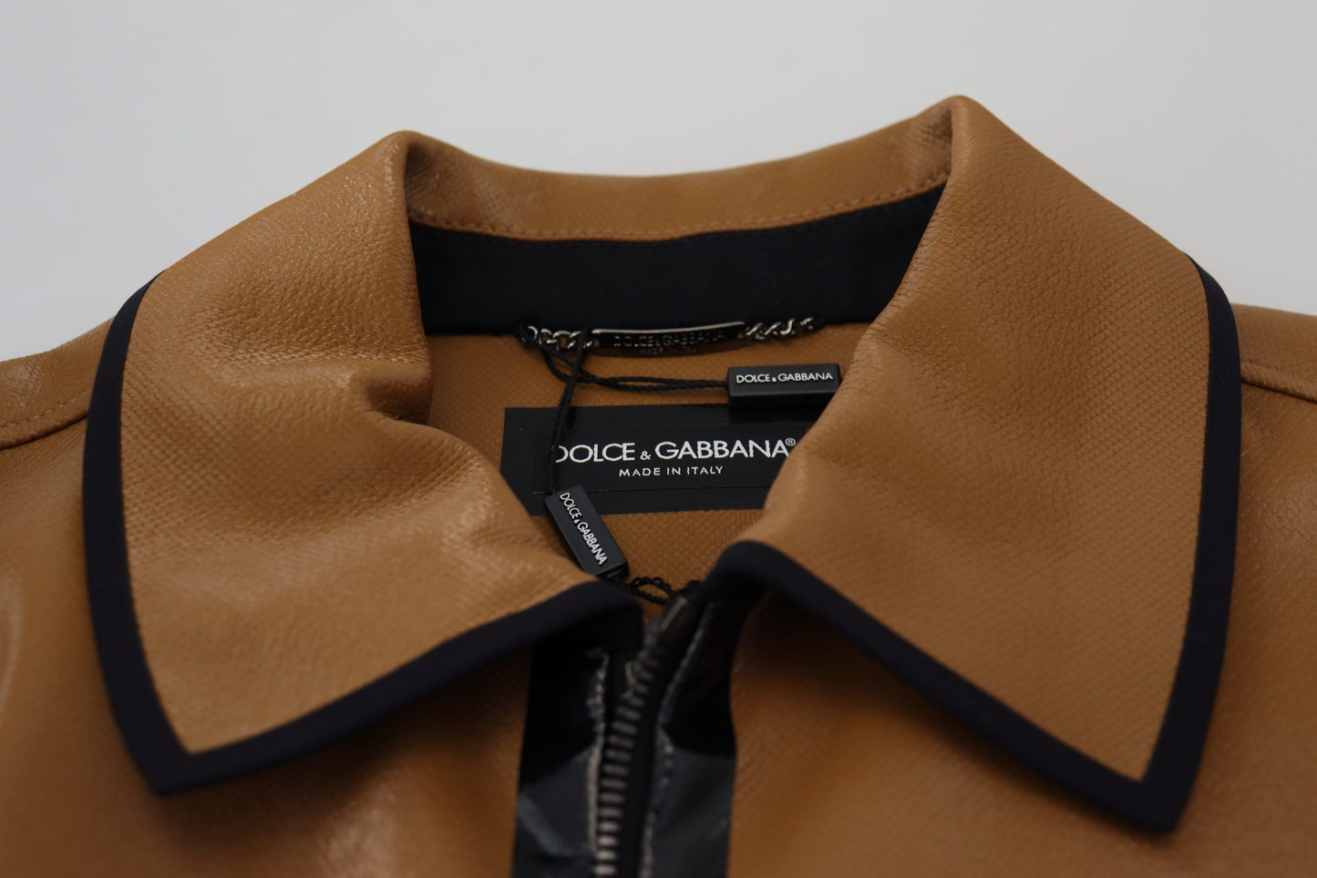 Baumwoll-Blousonjacke mit Reißverschluss in Dunkelkamel