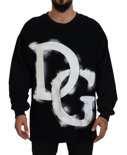 Schwarzer DG Logo Pullover aus Baumwolle