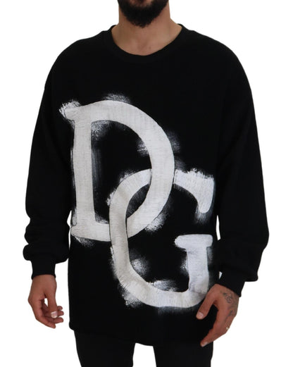 Schwarzer DG Logo Pullover aus Baumwolle
