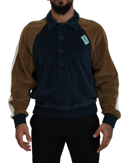 Multicolor Pullover mit Kragen aus Baumwolle