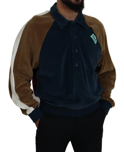Multicolor Pullover mit Kragen aus Baumwolle