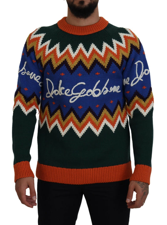 Multicolor Pullover aus Wollstrick