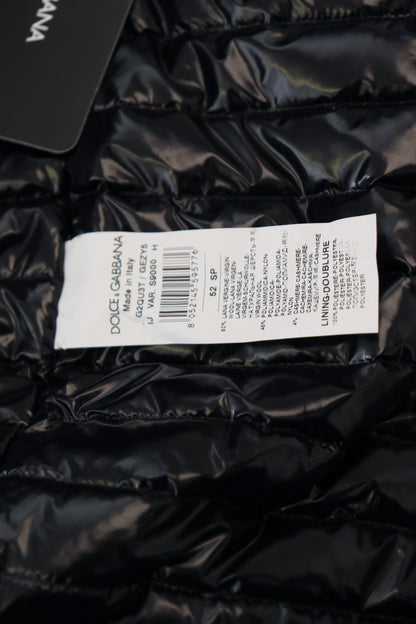 Schwarze Jacke mit durchgehendem Reißverschluss und Kragen aus Wolle