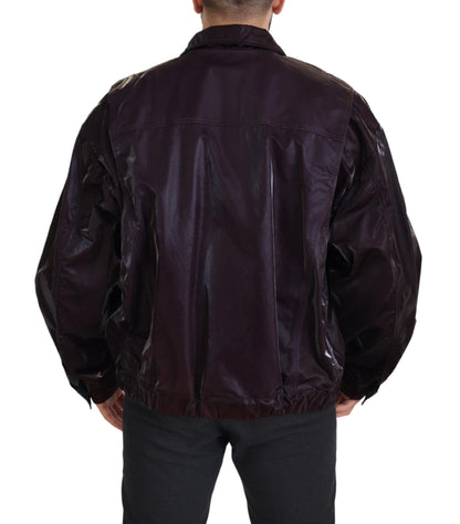Bordeaux Nylon Kragen Männer Mantel Jacke