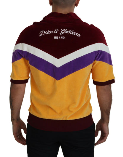 Multicolor Baumwoll-T-Shirt mit Kragen für Männer