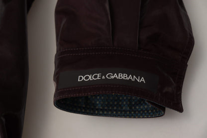 Bordeaux Nylon Kragen Männer Mantel Jacke
