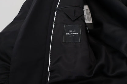 Schwarze Jacke mit langen Ärmeln und durchgehendem Reißverschluss aus Wolle