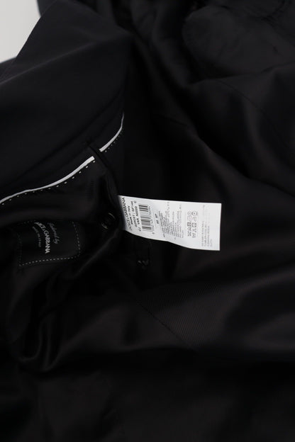 Schwarze Jacke mit langen Ärmeln und durchgehendem Reißverschluss aus Wolle