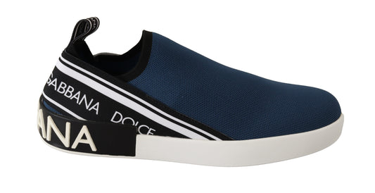 Blau Stretch Flats Logo Loafers Sneakers Schuhe