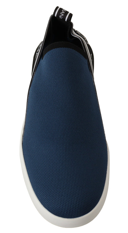 Blau Stretch Flats Logo Loafers Sneakers Schuhe