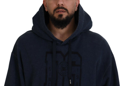 Dunkelblaues Baumwoll-Sweatshirt mit Kapuze Pullover