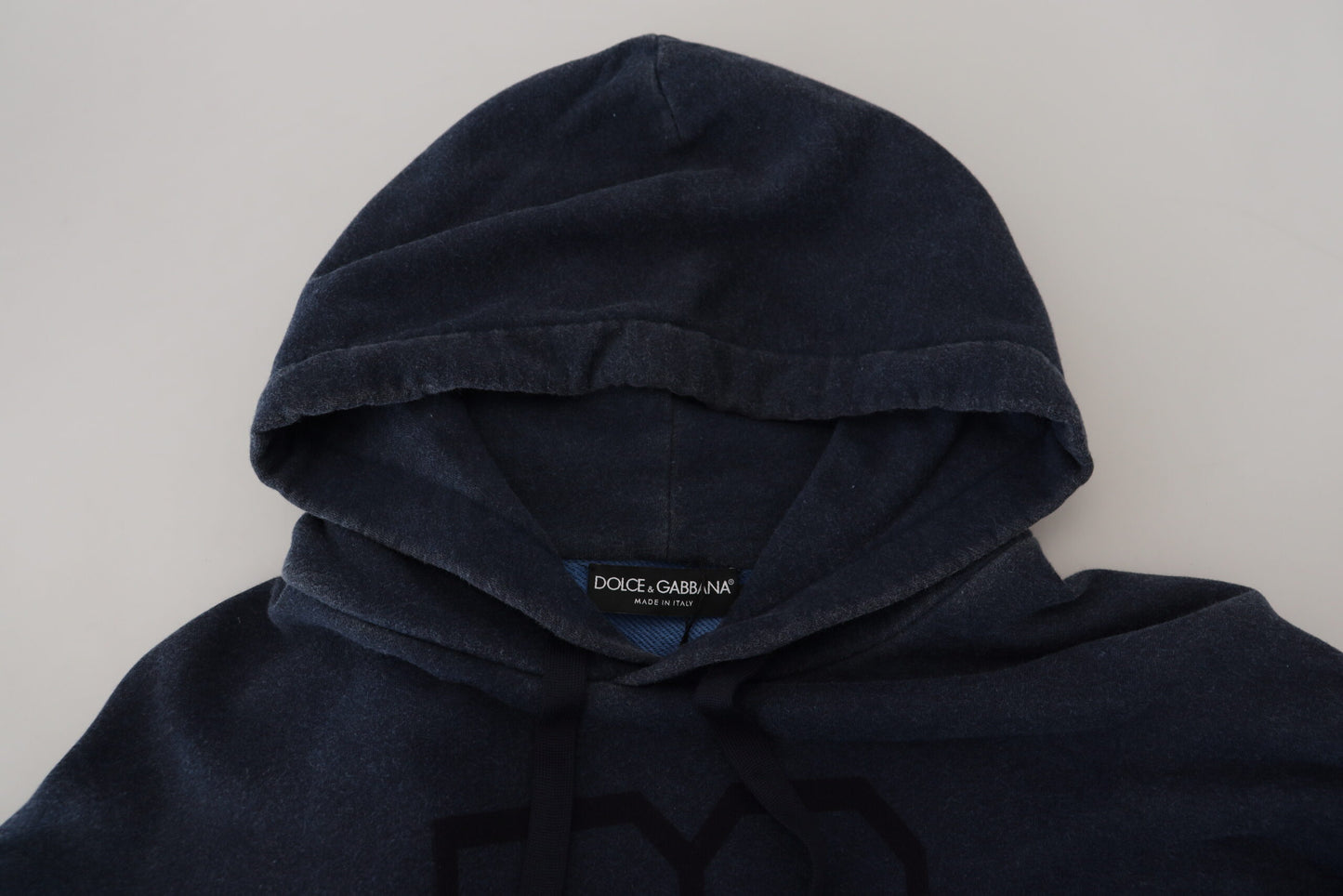 Dunkelblaues Baumwoll-Sweatshirt mit Kapuze Pullover