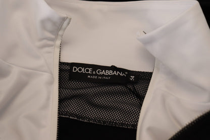 Schwarze Polyester Jacke mit Kapuze und durchgehendem Reißverschluss