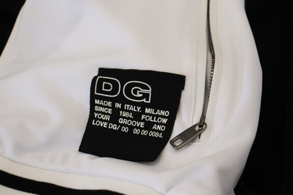 Schwarze Polyester Jacke mit Kapuze und durchgehendem Reißverschluss
