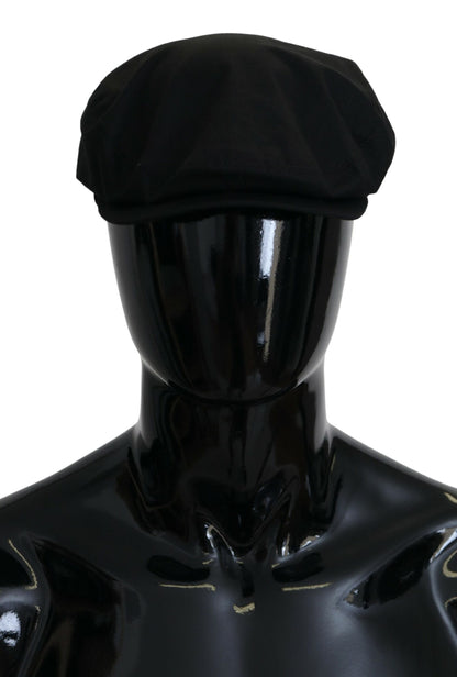 Schwarz Braun Baumwolle DG Logo Newsboy Männer Hut