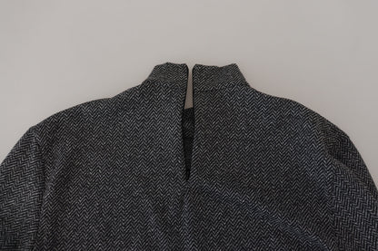 Dunkelgrauer Nylon-Rollkragenpullover